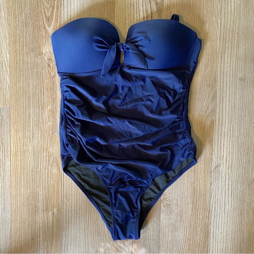 Bandeau one piece navy swimsuit